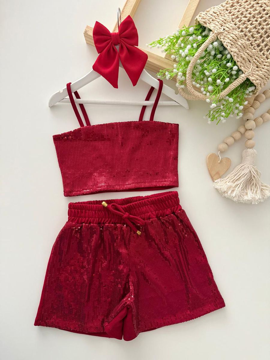 Conjunto Glamour Vermelho - Dondokinha Kids
