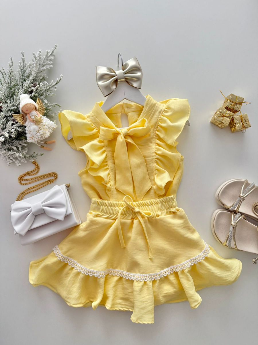Conjunto Cecilia Amarelo - Dondokinha Kids