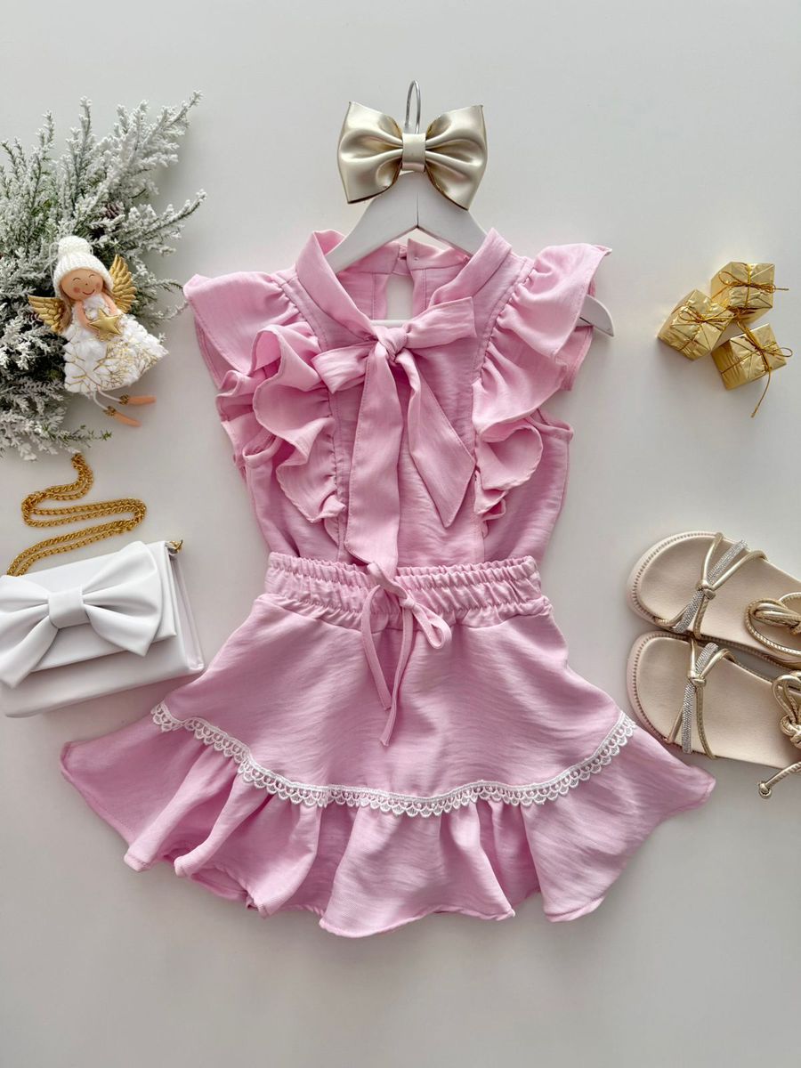 Conjunto Cecilia Rosa - Dondokinha Kids