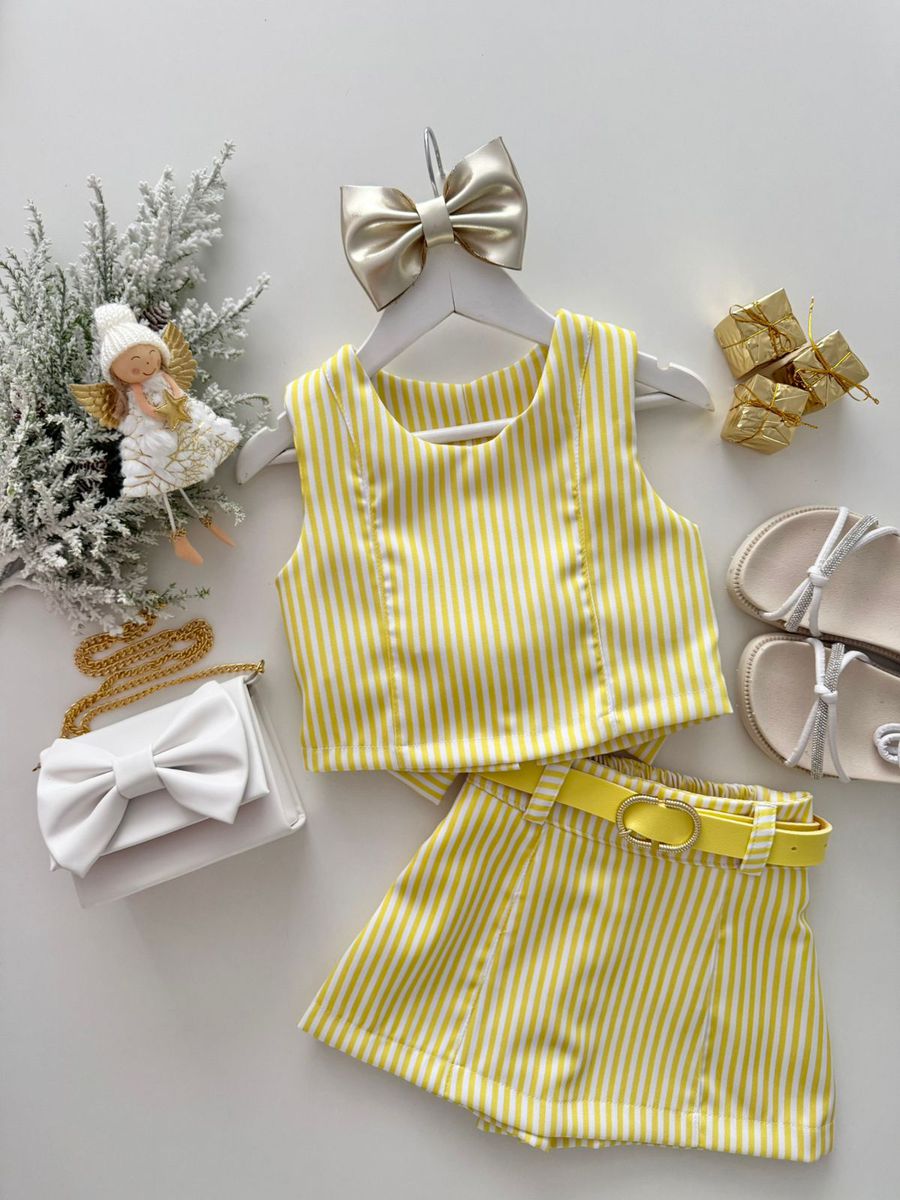 Conjunto Maria Fernanda Amarelo - Dondokinha Kids