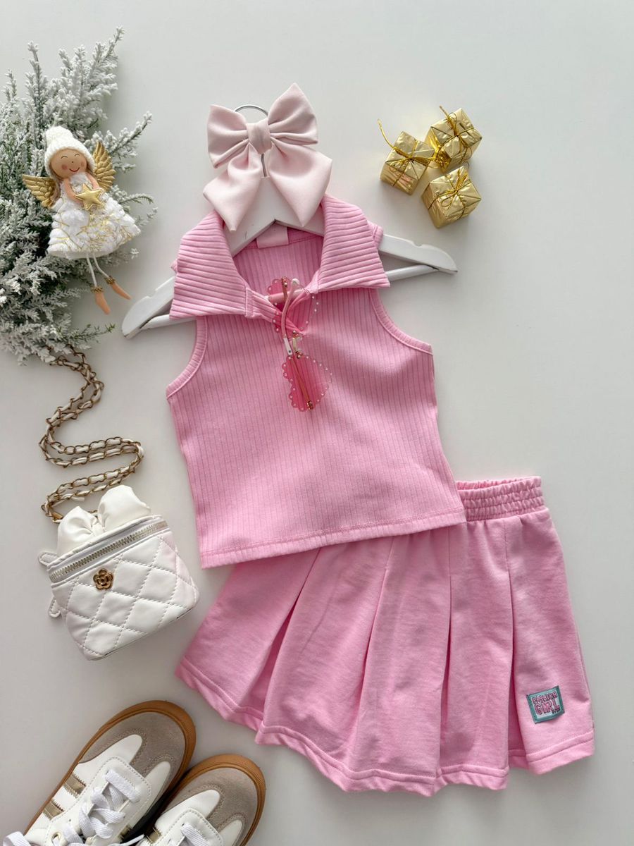 Conjunto Tennis Clube Rosa - Dondokinha Kids