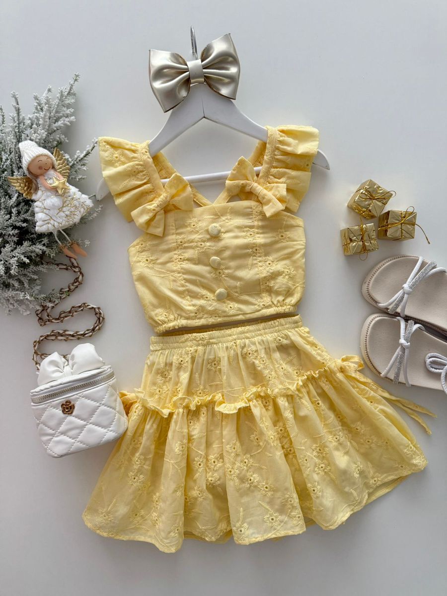 Conjunto Poliana Amarelo - Dondokinha Kids