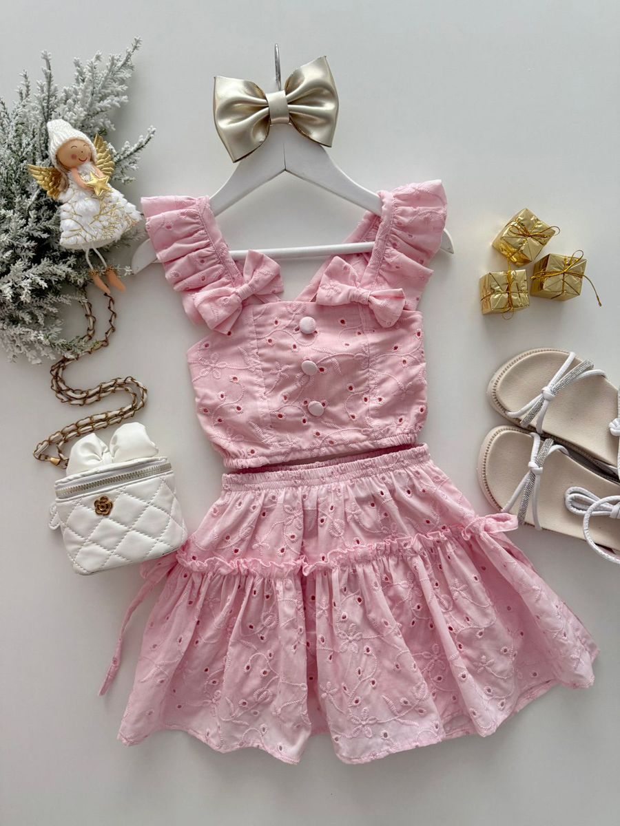 Conjunto Poliana Rosa - Dondokinha Kids