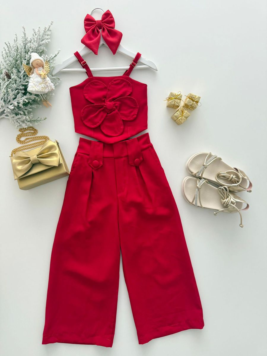 Conjunto Isis Vermelho - Dondokinha Kids