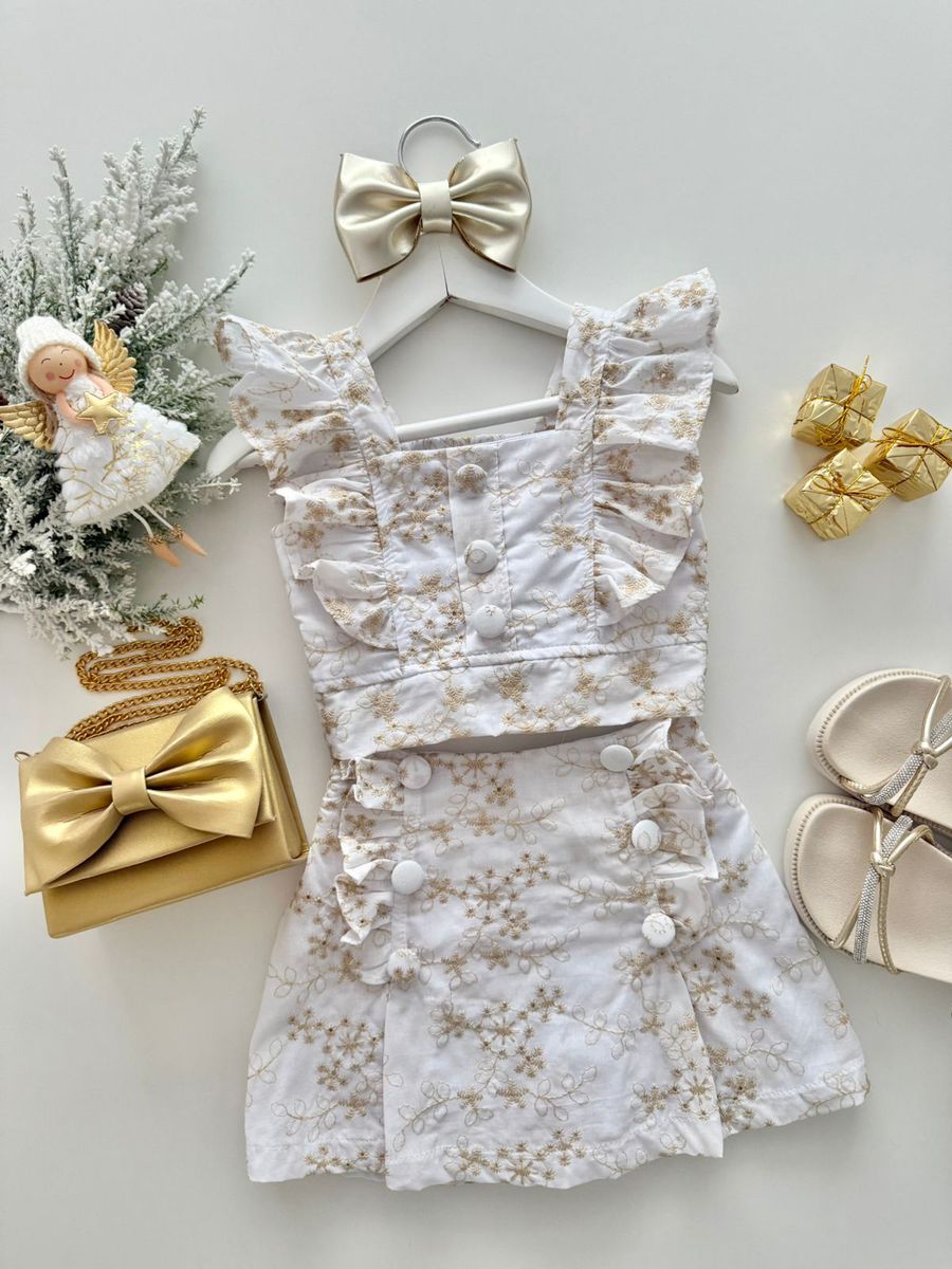 Conjunto Valentina Offwhite - Dondokinha Kids