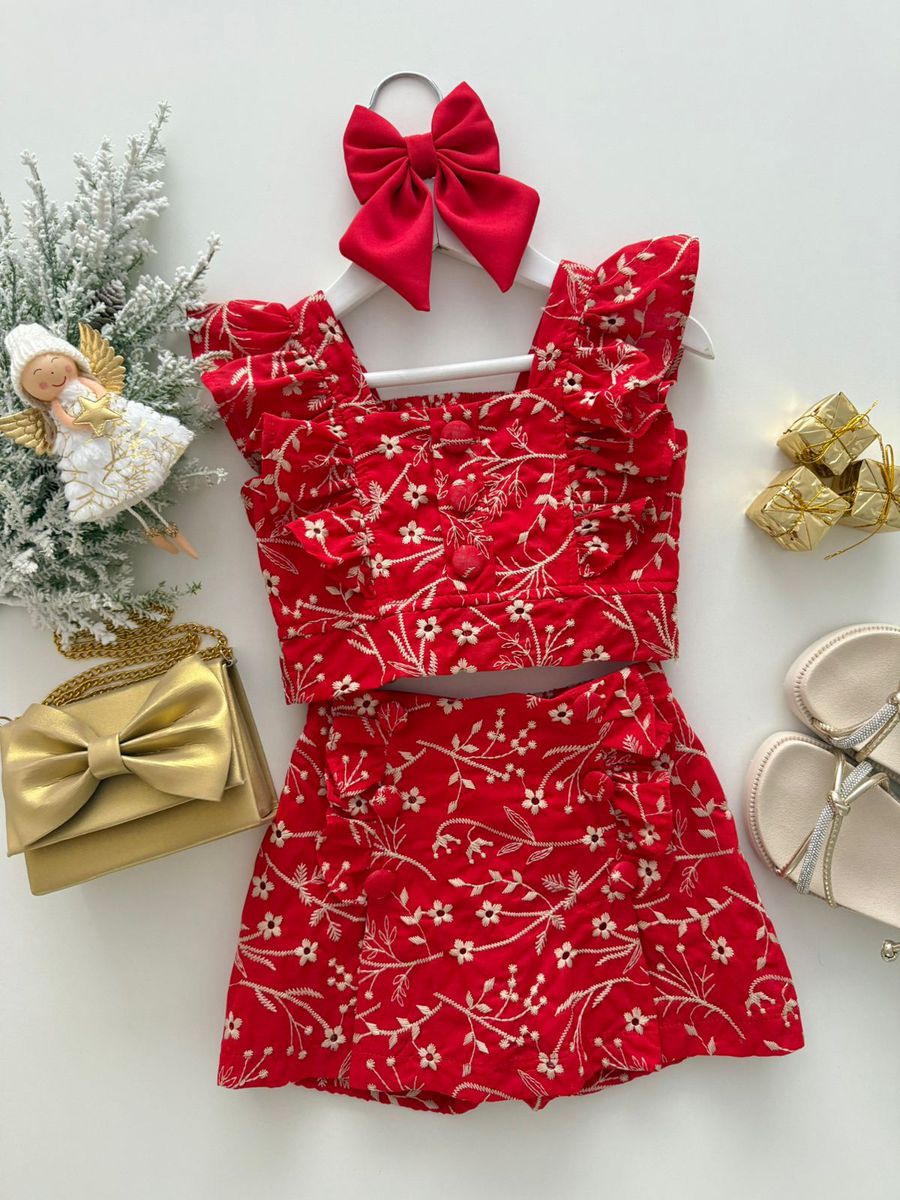 Conjunto Valentina Vermelho - Dondokinha Kids