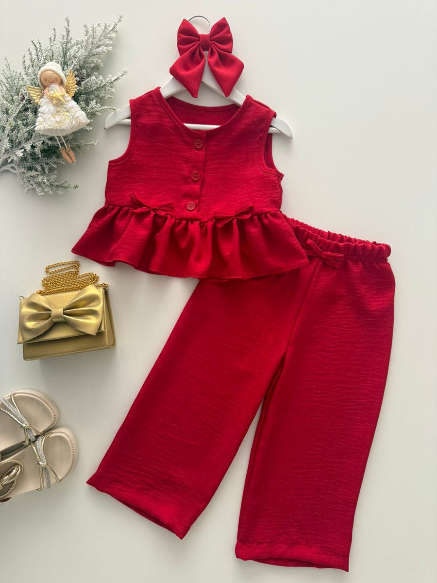 Conjunto Melinaa Vermelho - Dondokinha Kids