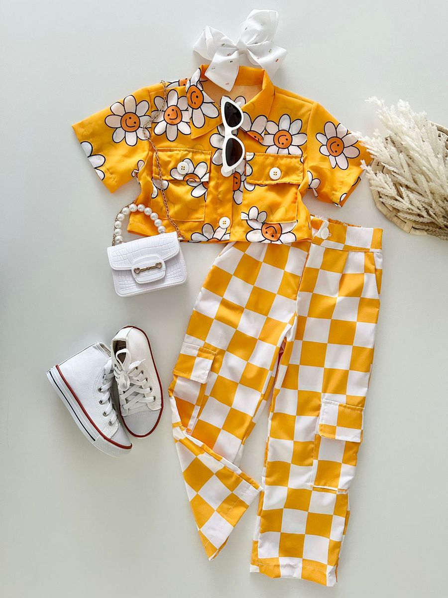 Conjunto Géssica Amarelo - Dondokinha Kids