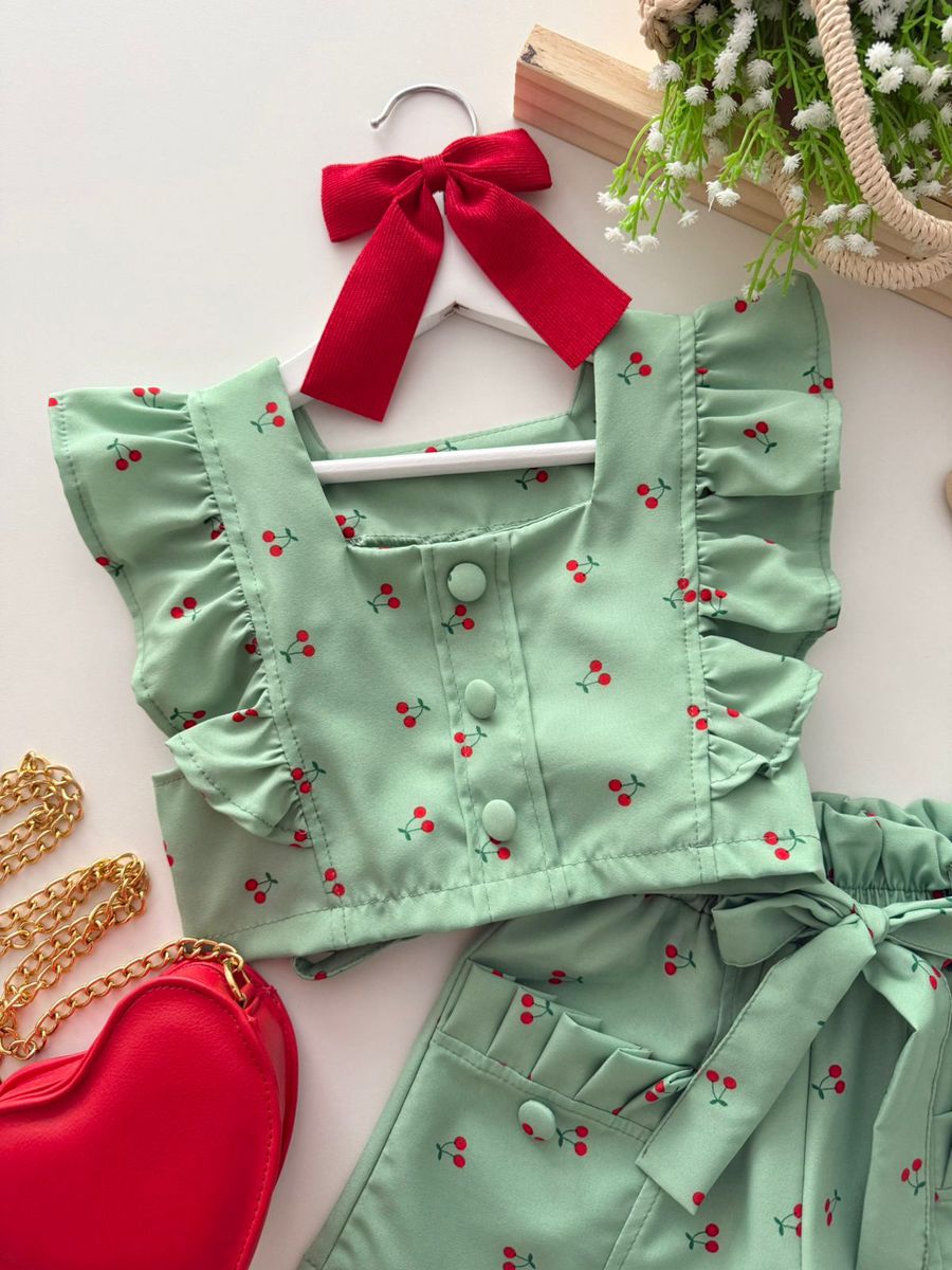 Conjunto Cerejinha Verde Oliva