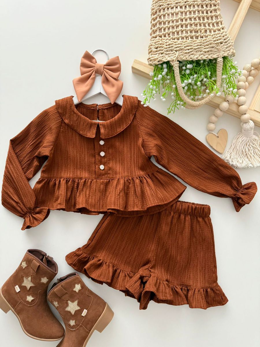 Conjunto Patricia Marrom - Dondokinha Kids