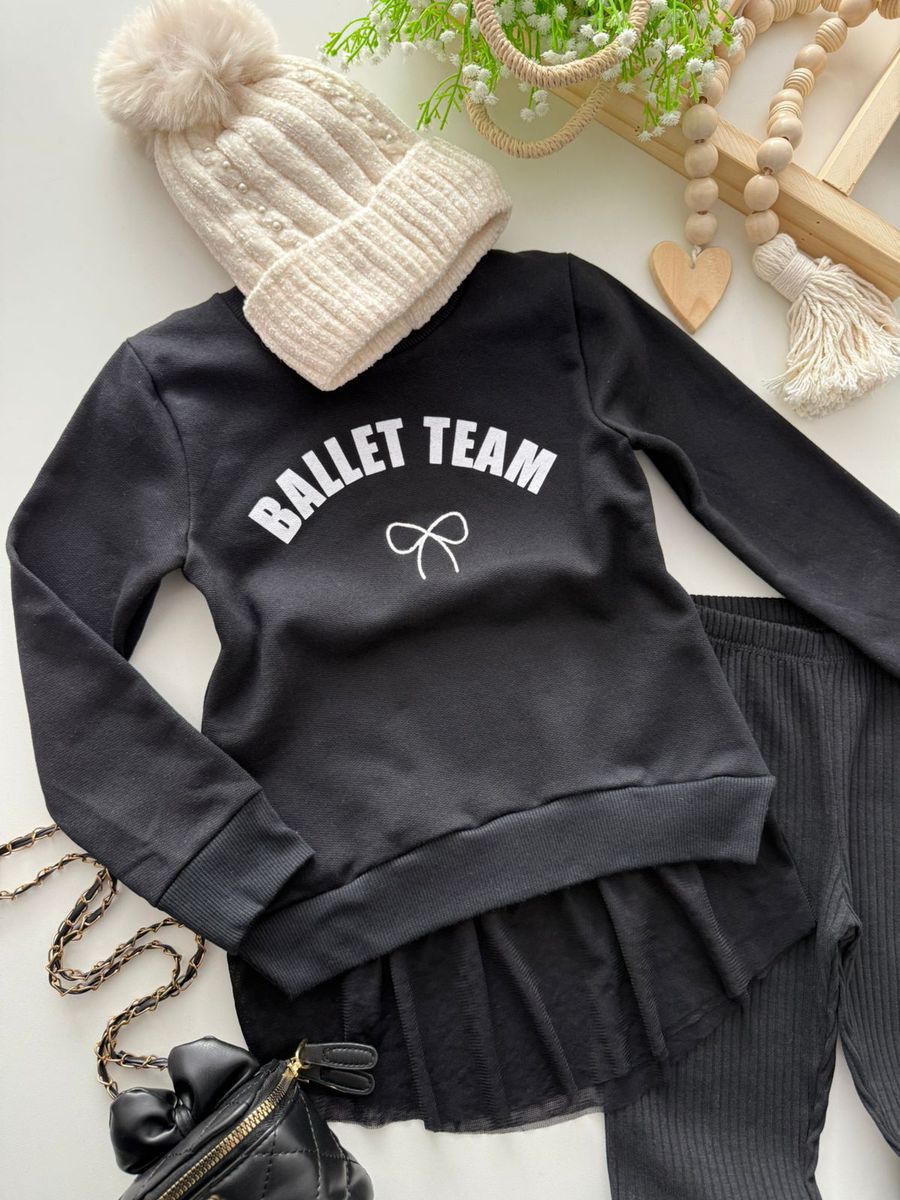 Conjunto Moletom Ballet Preto 