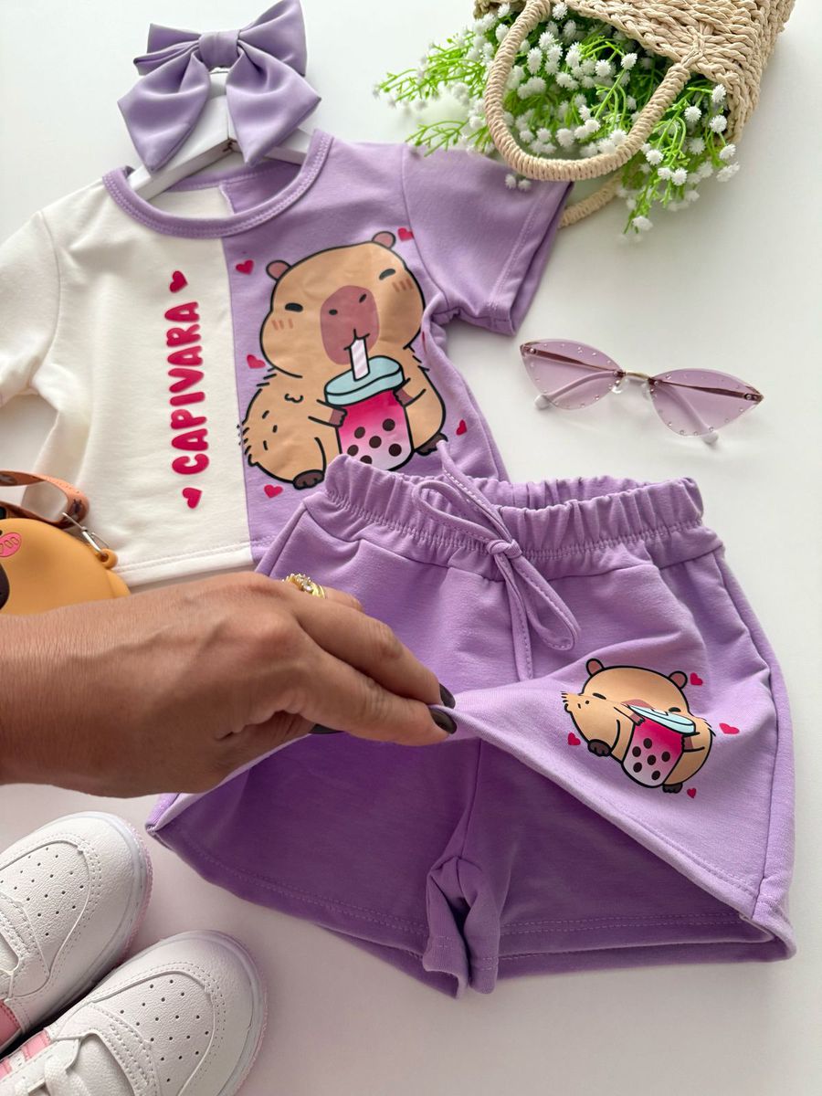 Conjunto Capivara Lilás 