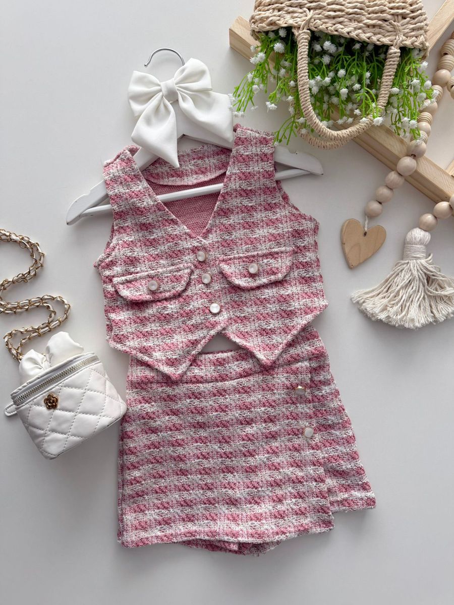Conjunto Chanel Rosa - Dondokinha Kids