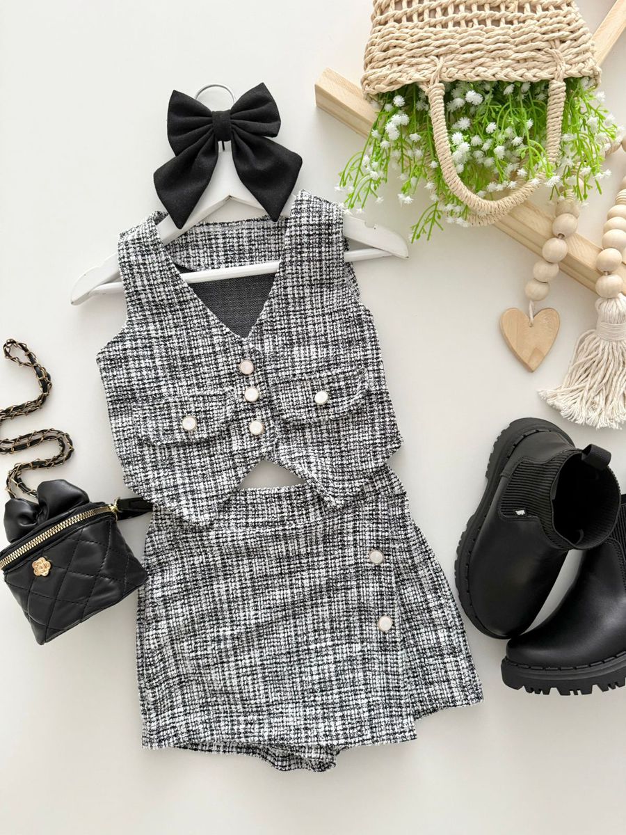 Conjunto Chanel Preto - Dondokinha Kids