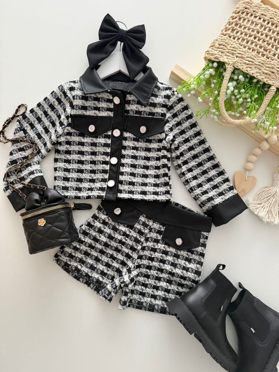 Conjunto Elsa Preto - Dondokinha Kids