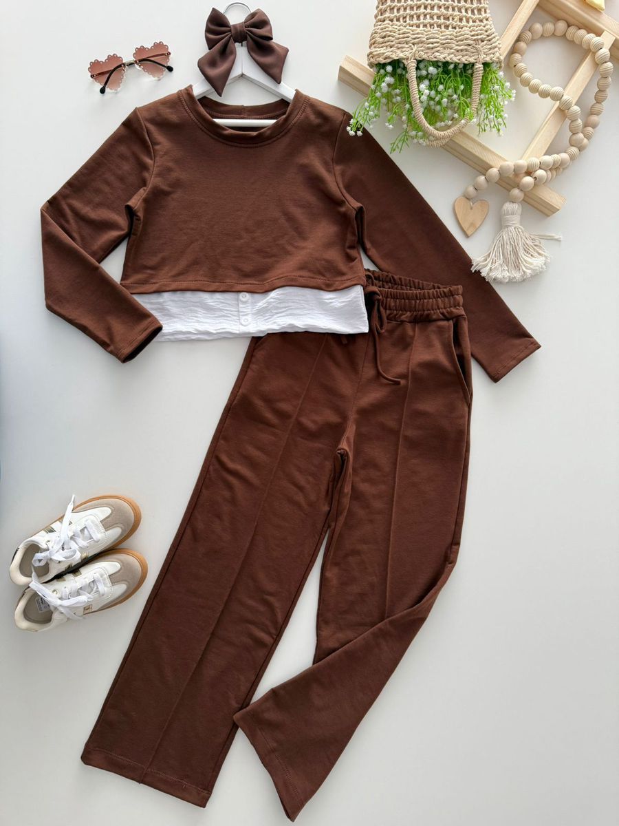 Conjunto Juvenil Marrom - Dondokinha Kids