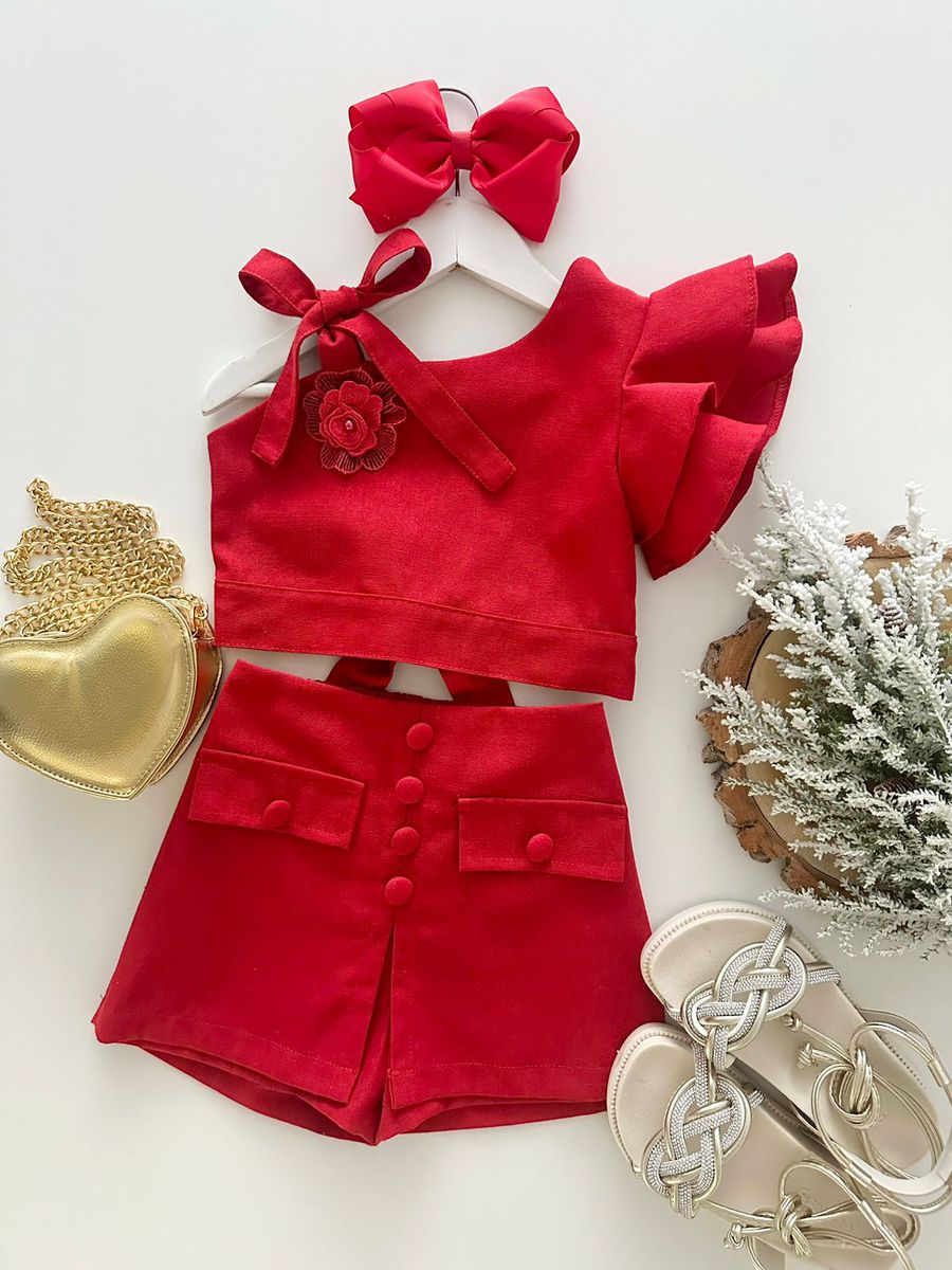 Conjunto Lari Vermelho - Dondokinha Kids