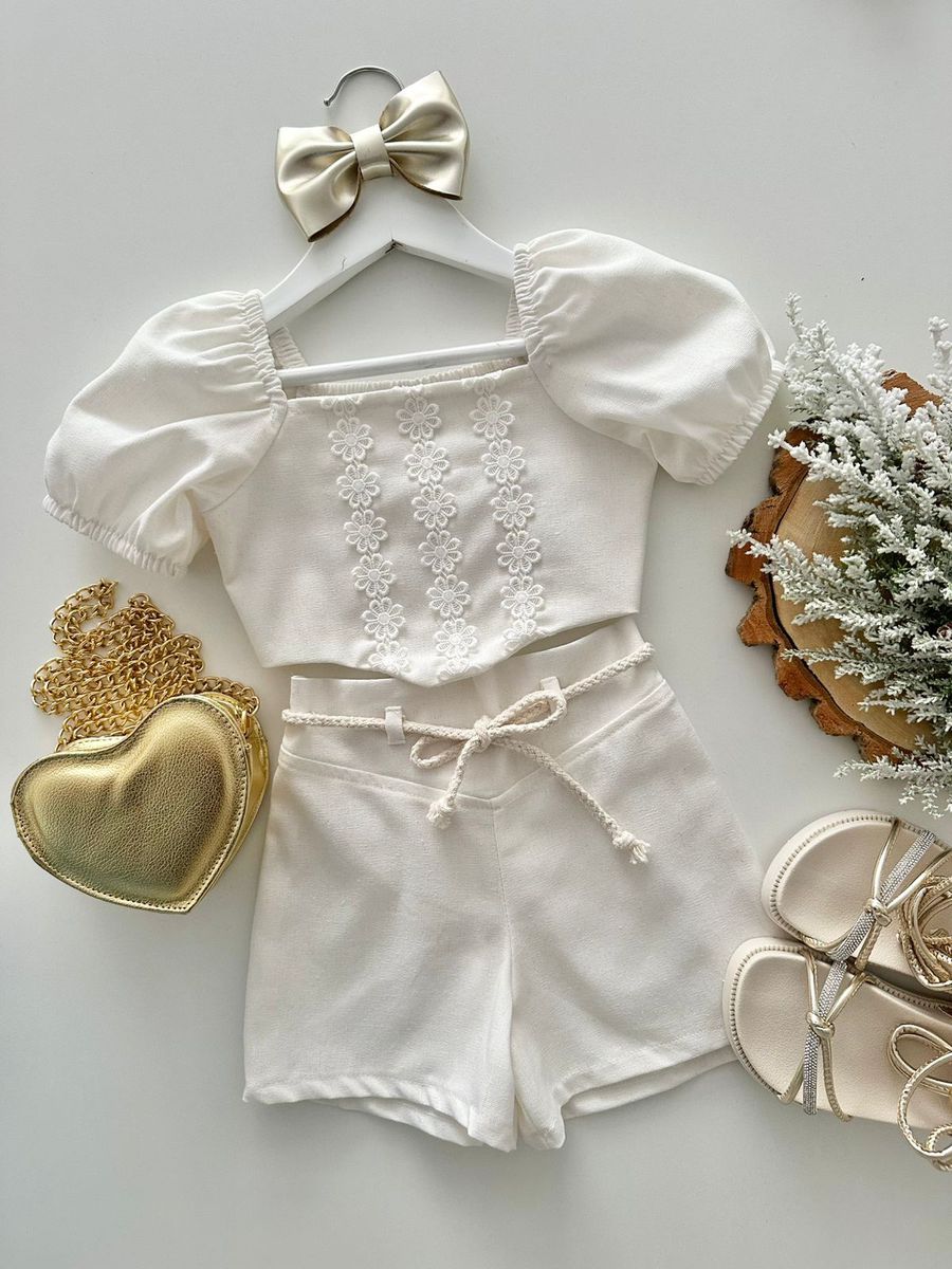 Conjunto Maria Eduarda Branco - Dondokinha Kids
