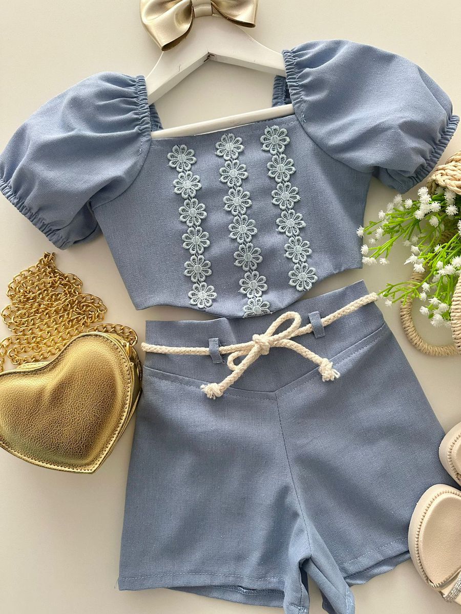 Conjunto Maria Eduarda Azul 
