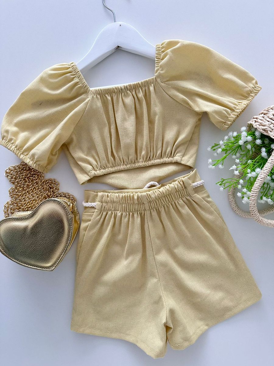 Conjunto Maria Eduarda Amarelo 