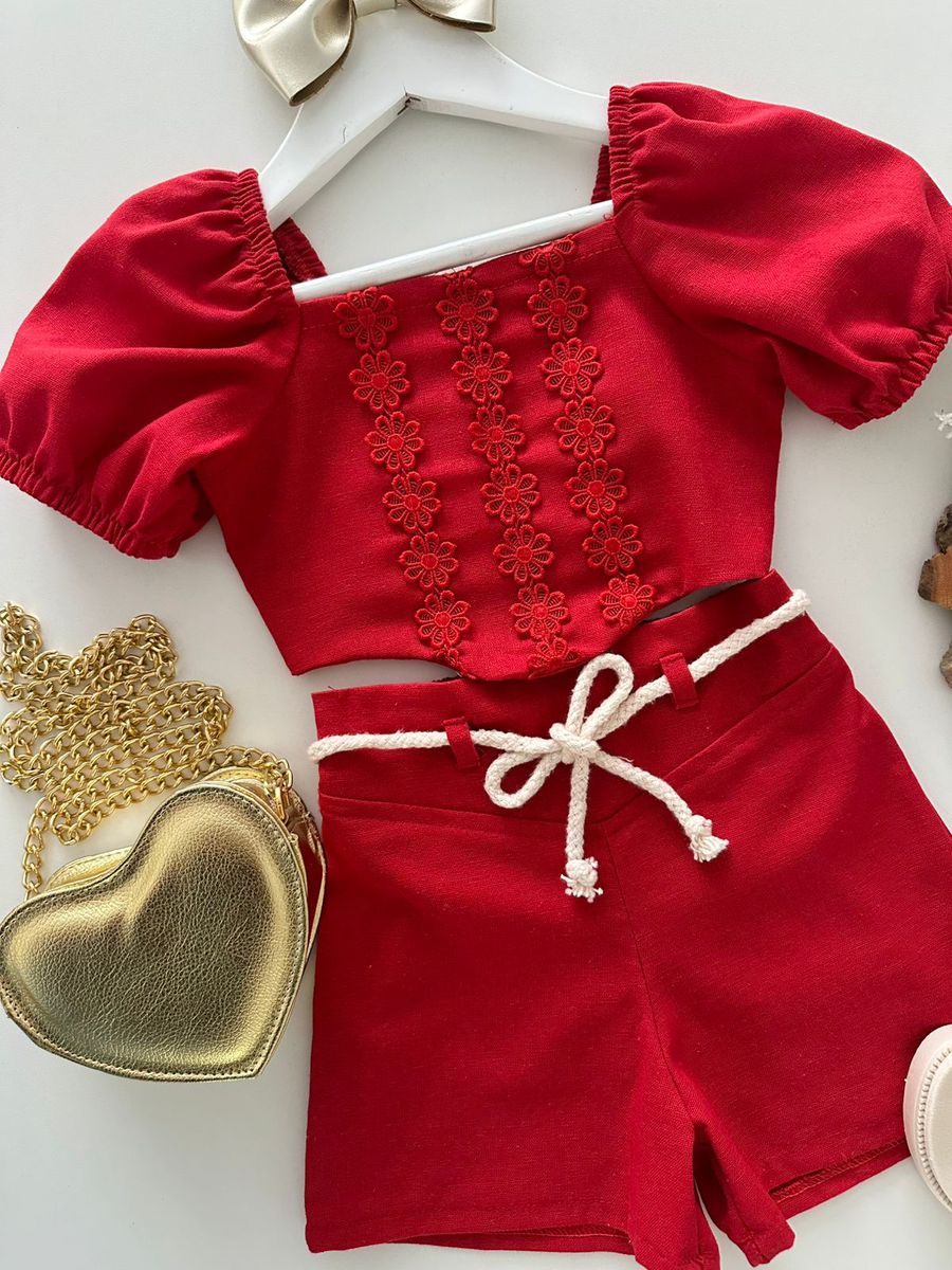 Conjunto Maria Eduarda Vermelho 