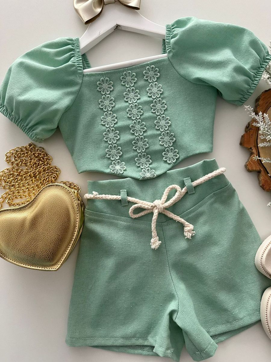 Conjunto Maria Eduarda Verde Menta 