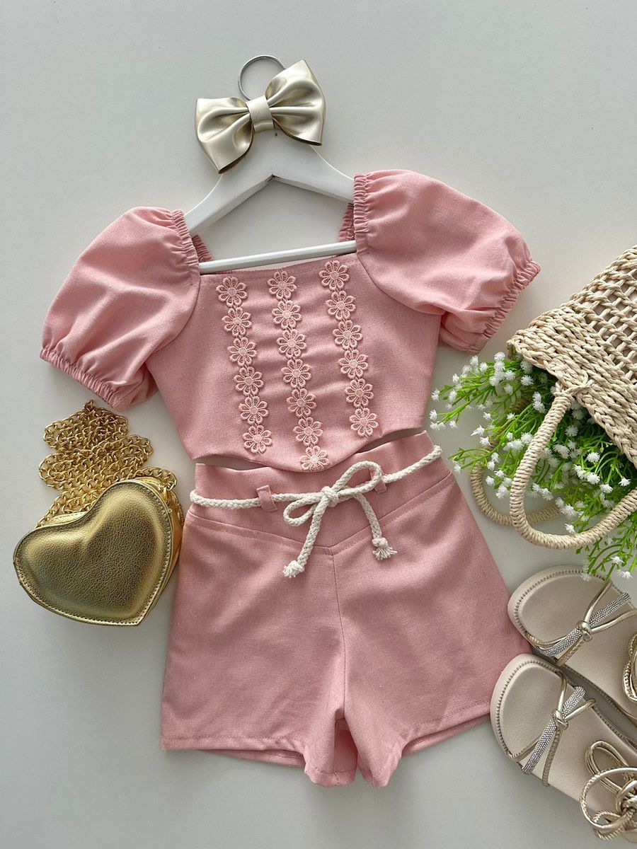 Conjunto Maria Eduarda Rosa - Dondokinha Kids