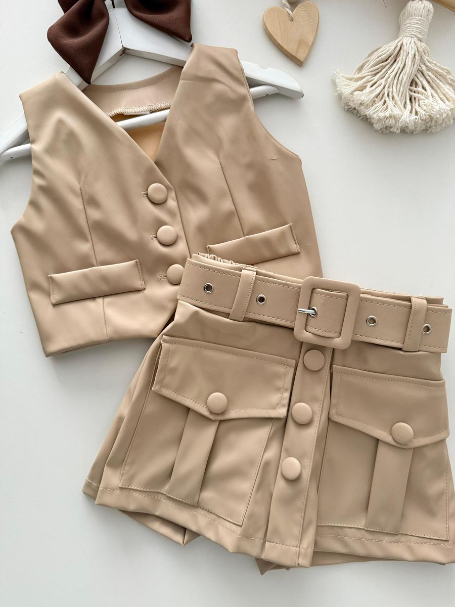 Conjunto Maria Laura Nude - Dondokinha Kids