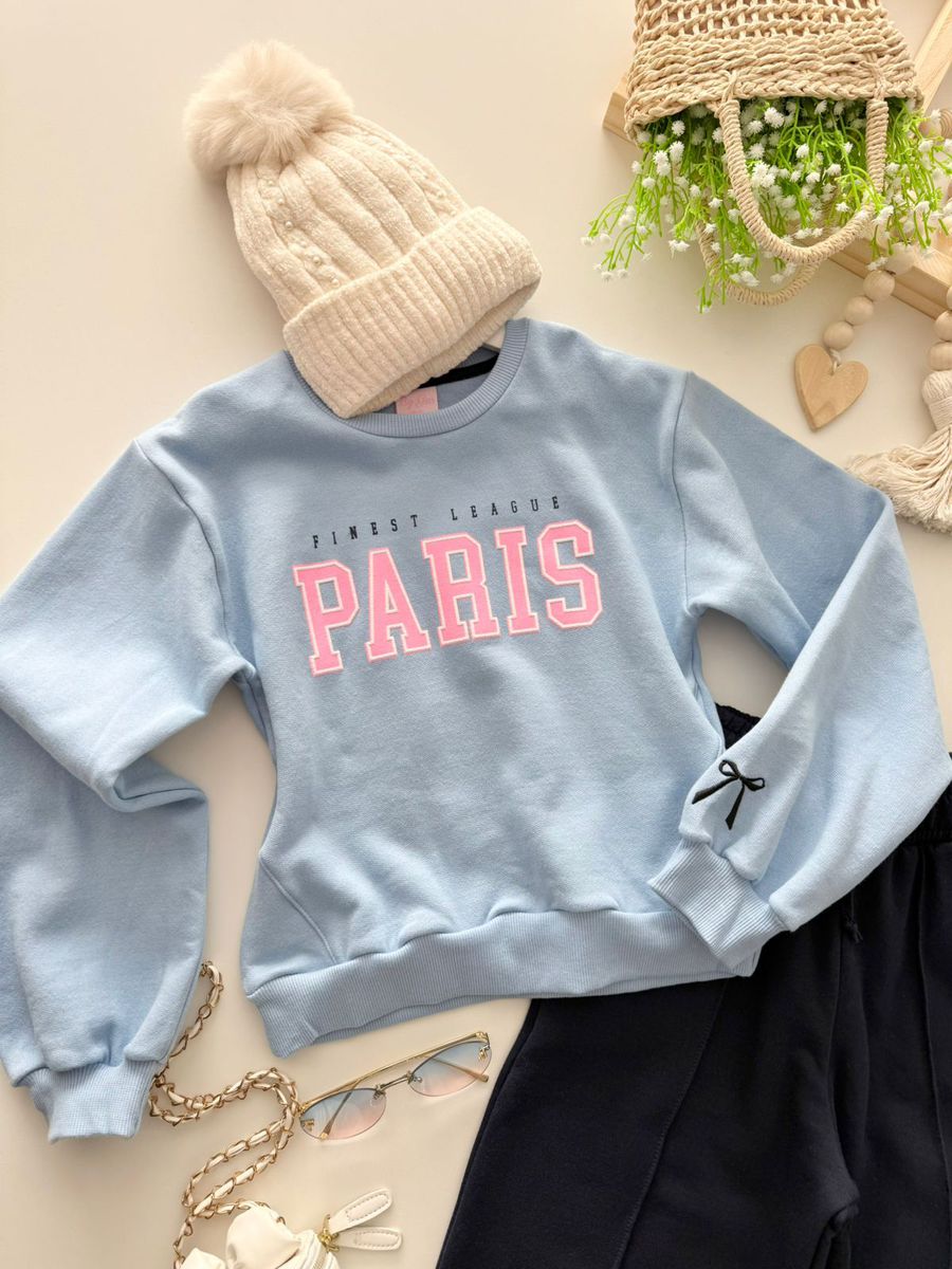 Conjunto Moletom Juvenil Paris Azul