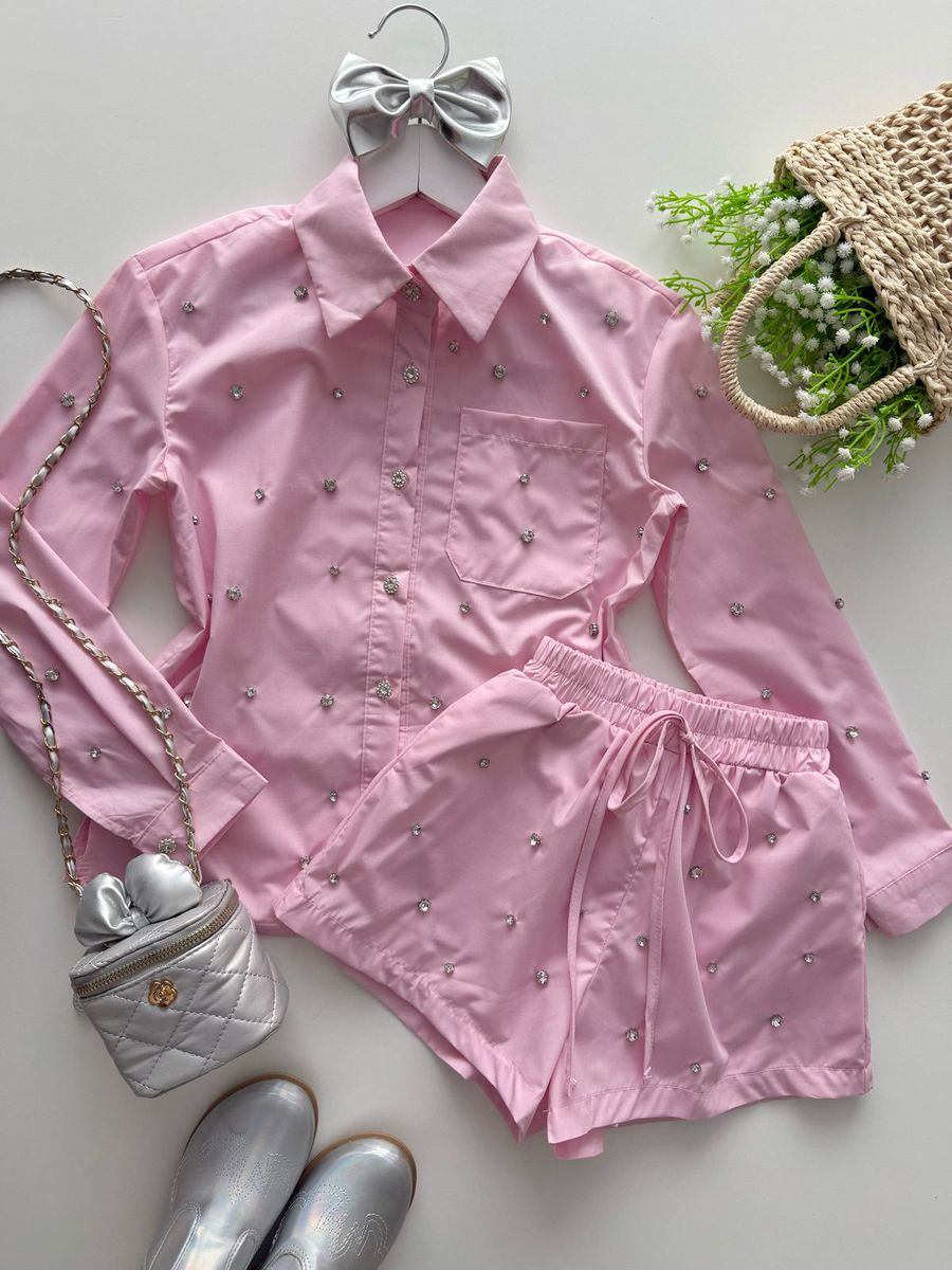 Conjunto Rebeka Rosa - Dondokinha Kids