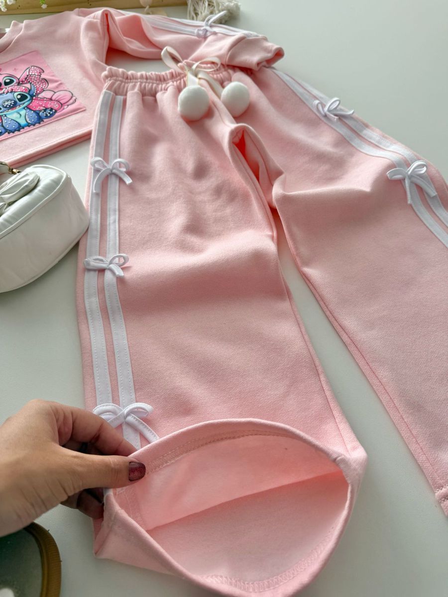 Conjunto Moletom Stitch Rosa 