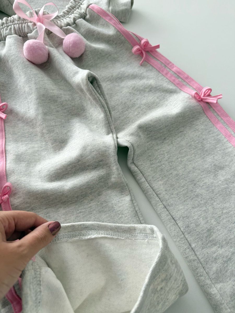 Conjunto Moletom Stitch Cinza 