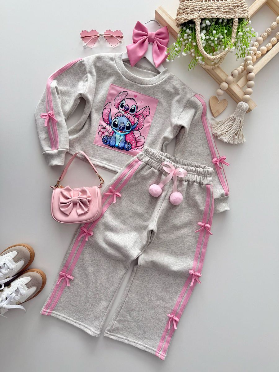 Conjunto Moletom Stitch Cinza - Dondokinha Kids