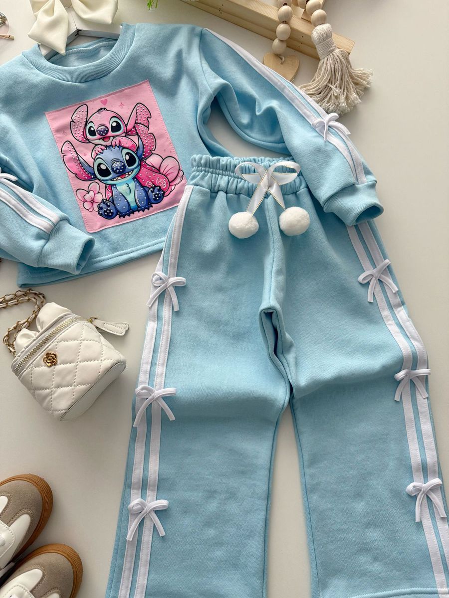 Conjunto Moletom Stitch Azul 