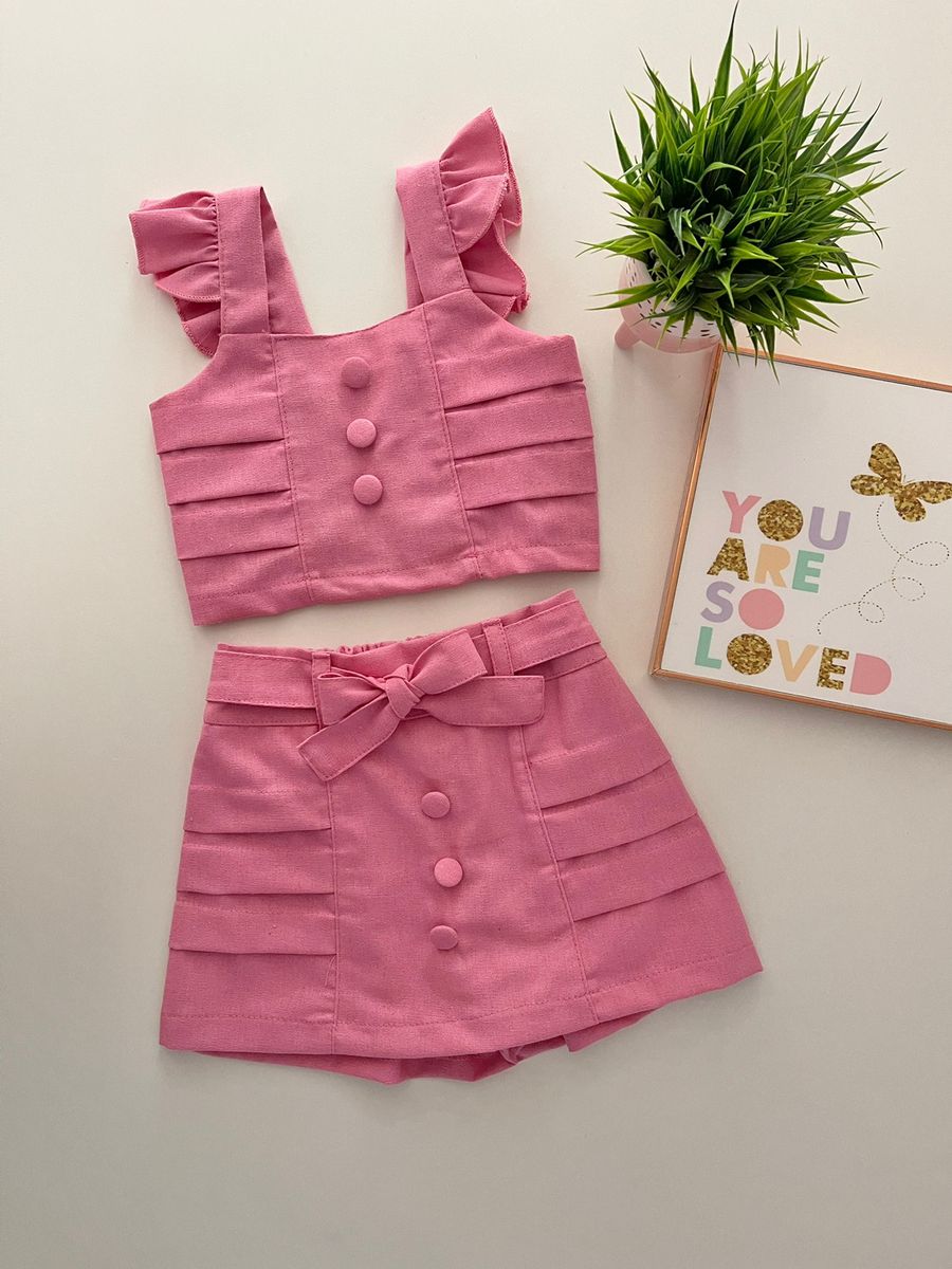 Conjunto Amanda Rosa - Dondokinha Kids