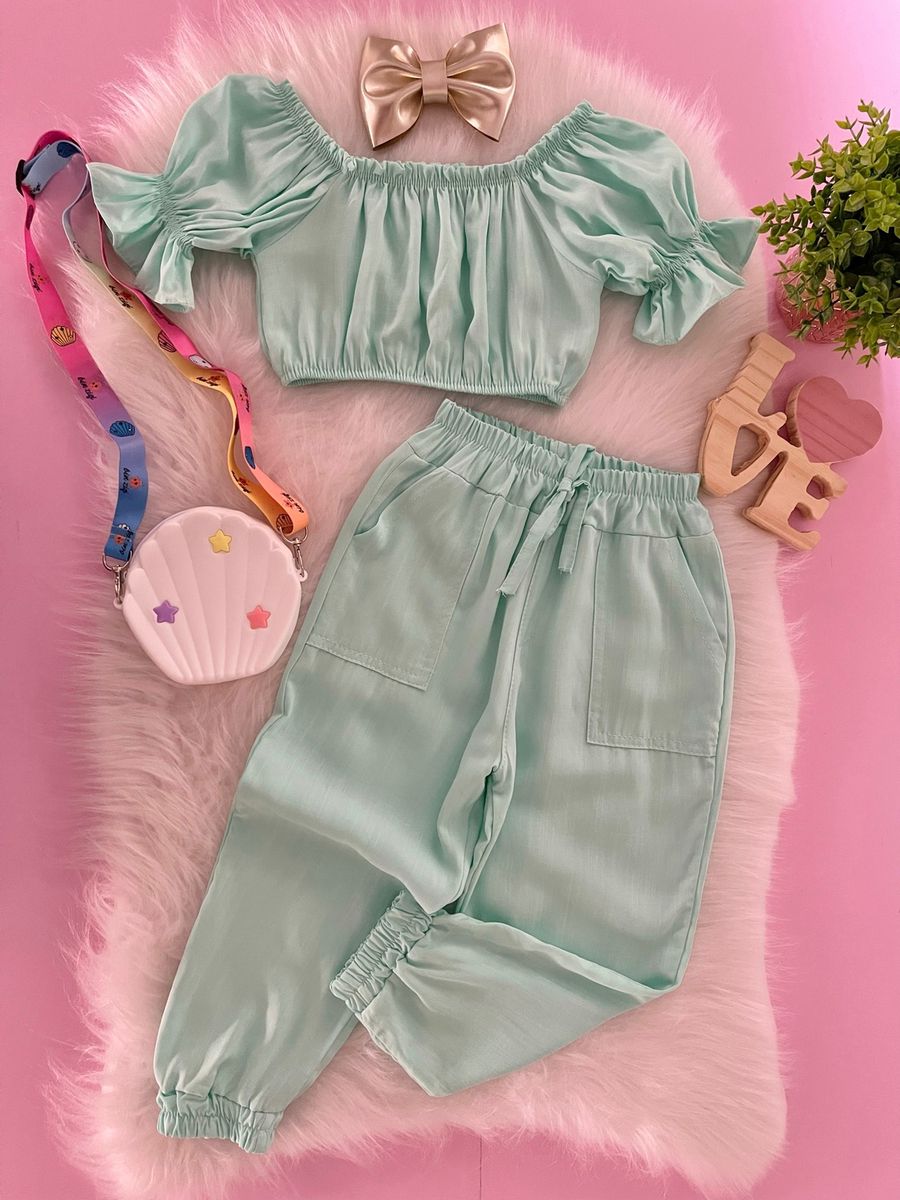 Conjunto Larissa Verde Claro - Dondokinha Kids