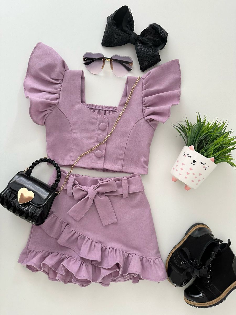 Conjunto Aline Lavanda - Dondokinha Kids