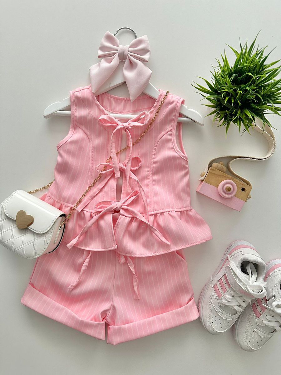 Conjunto Ana Laura Rosa - Dondokinha Kids