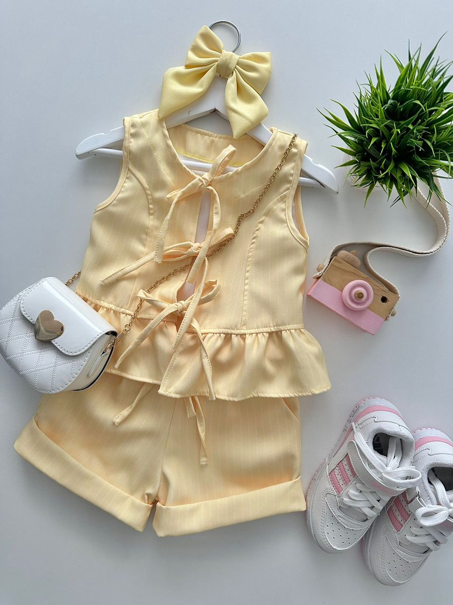 Conjunto Ana Laura Amarelo - Dondokinha Kids