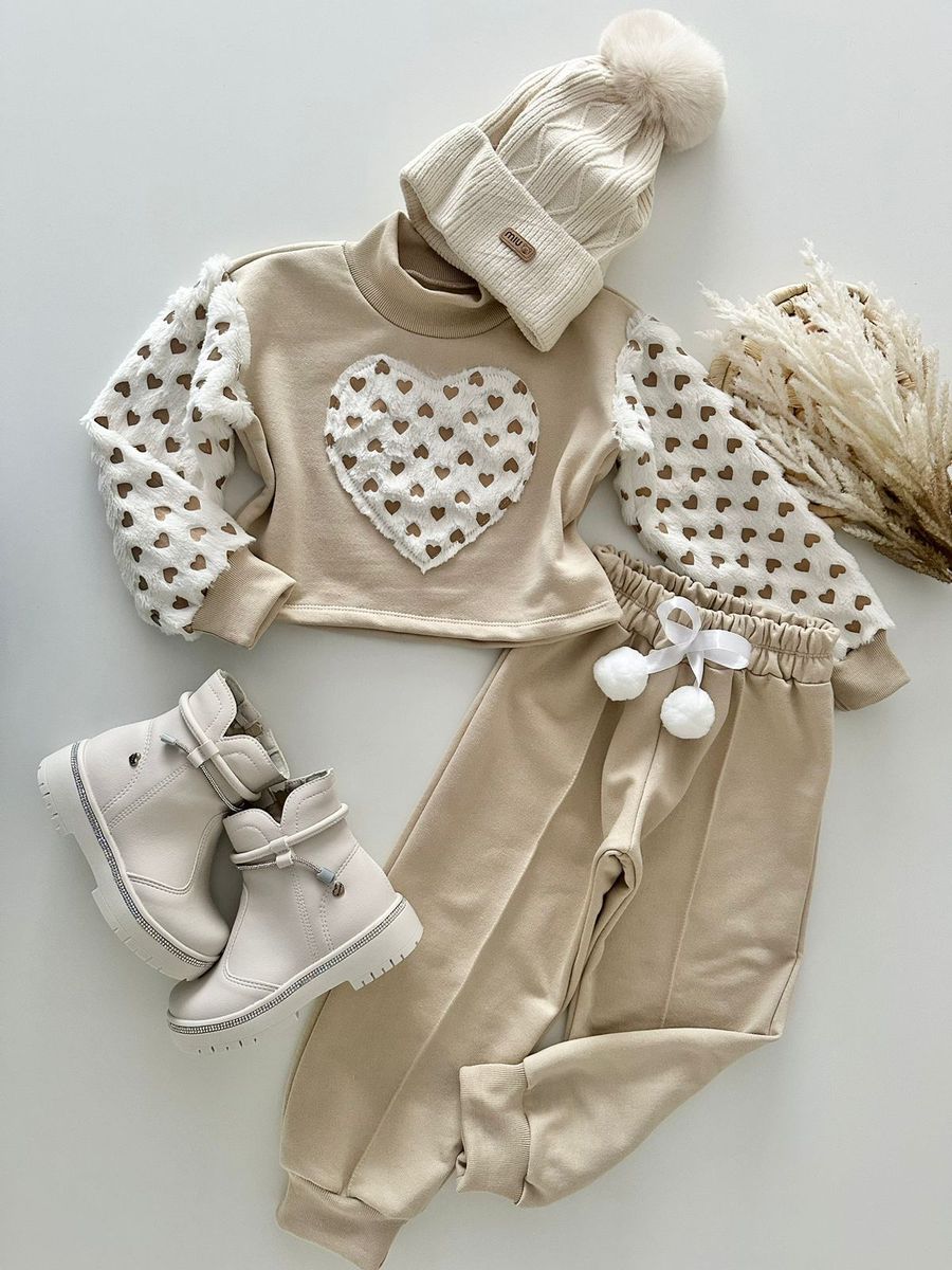 Conjunto Moletom Betina Nude - Dondokinha Kids