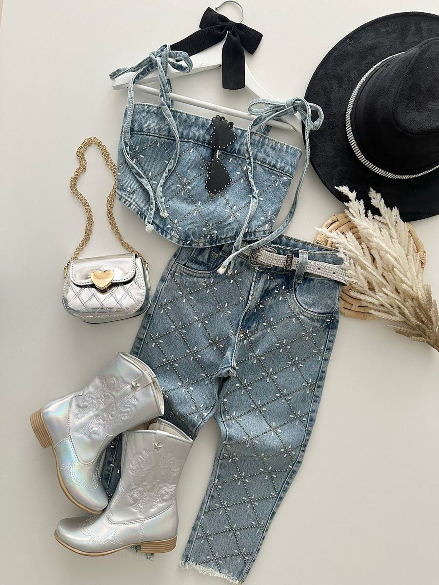 Conjunto Boiadeira Pedraria - Dondokinha Kids