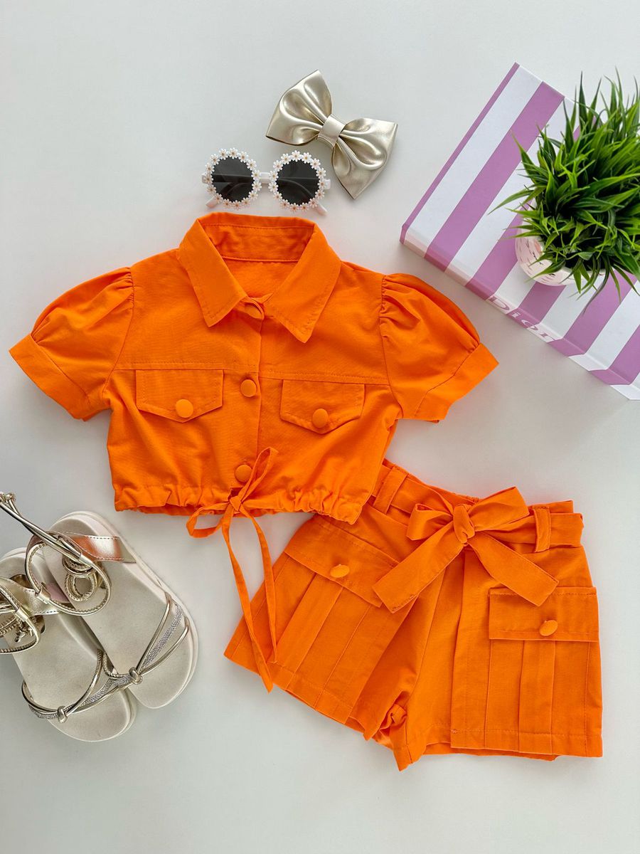 Conjunto Bruna Laranja - Dondokinha Kids