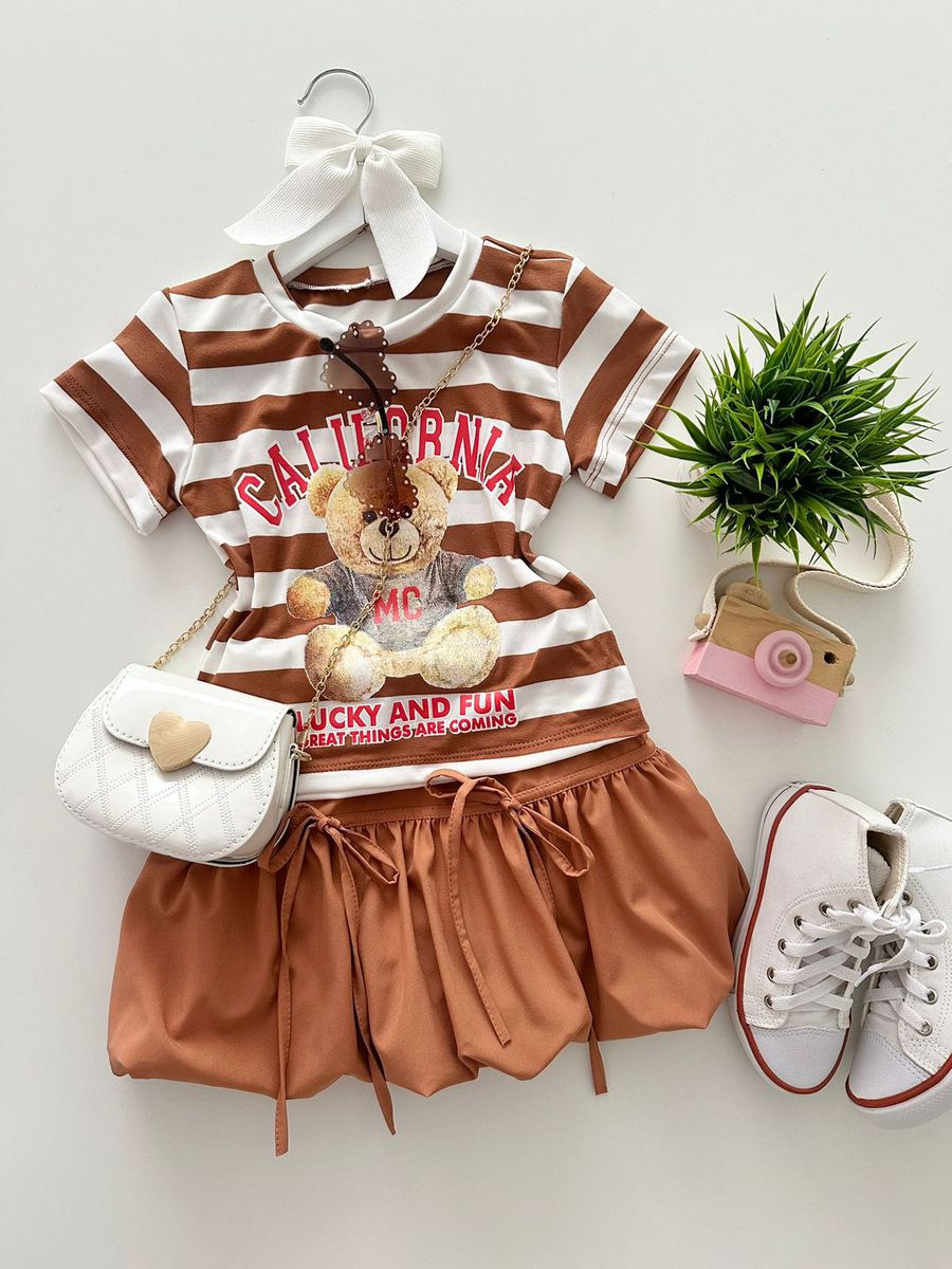 Conjunto Califórnia Marrom - Dondokinha Kids