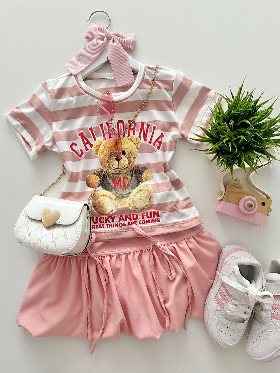 Conjunto Califórnia Rosa - Dondokinha Kids