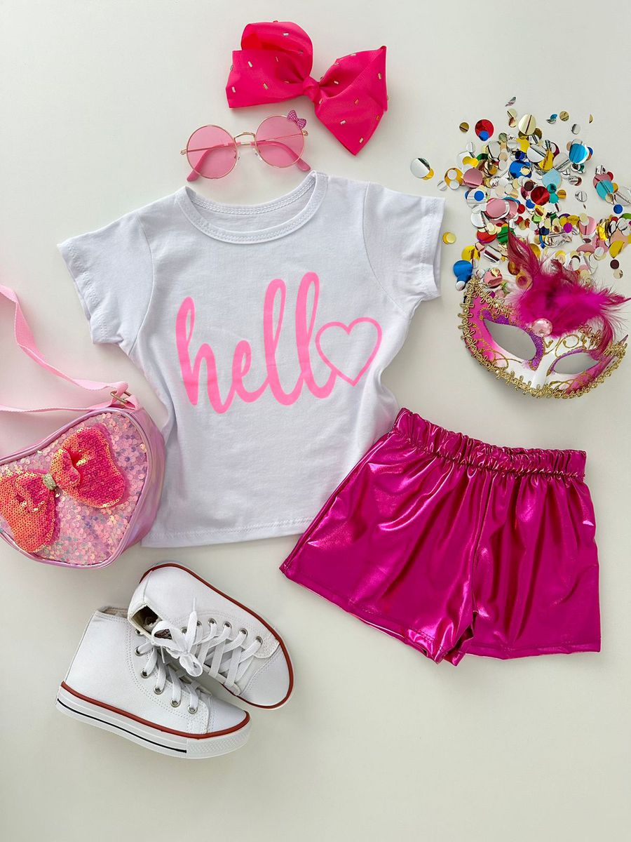 Conjunto Hello Pink - Dondokinha Kids