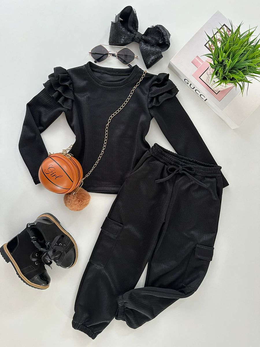 Conjunto Gabrielle Preto - Dondokinha Kids