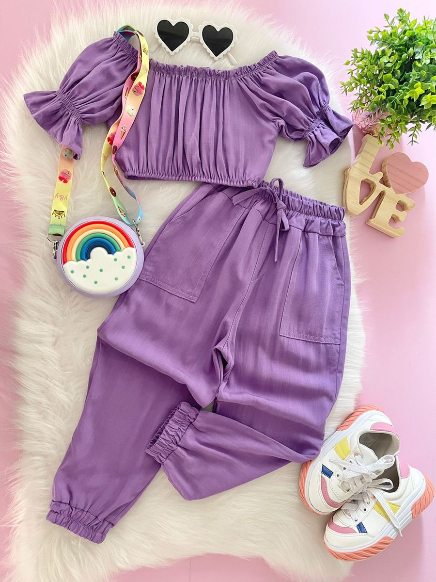 Conjunto Larissa Lilás - Dondokinha Kids