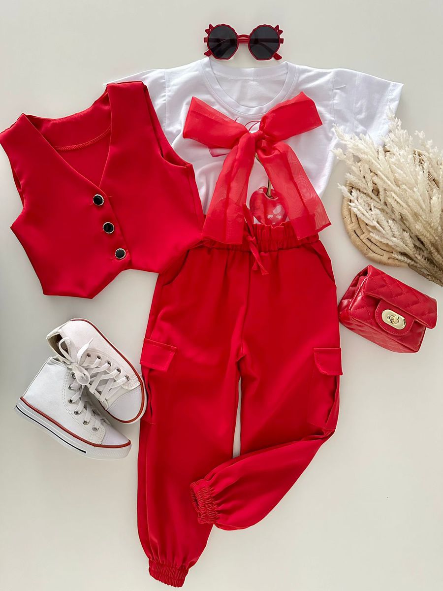 Conjunto Melissa Vermelho - Dondokinha Kids