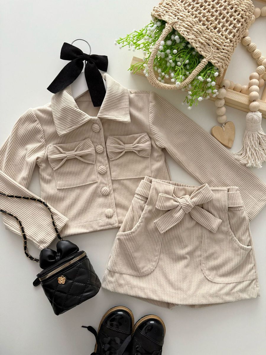 Conjunto Poliana Off white - Dondokinha Kids