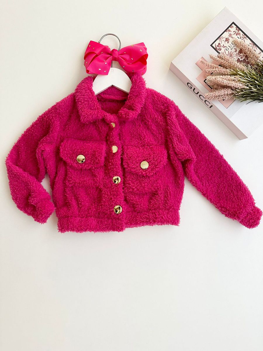 Jaqueta Teddy Pink - Dondokinha Kids